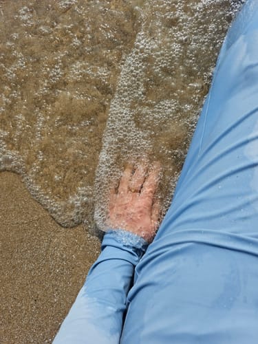 Customer photo review of Gathered Quick Dry Modest Swim Set - Coastal Blue XS