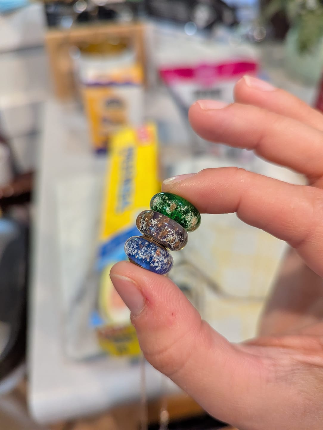 Customer photo review of Glass Cremation Bead - Pandora Compatible