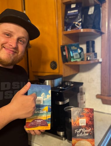 Customer photo review of Blackberry Cream Flavored Coffee