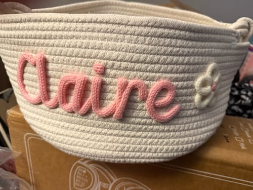 Customer photo review of Baby Knits™ Personalized Knitted Basket