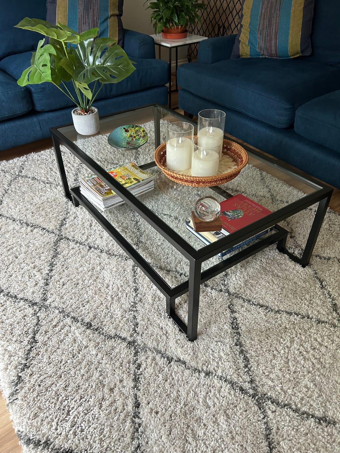 Customer photo review of Hudson Glass Metal Coffee Table - Black