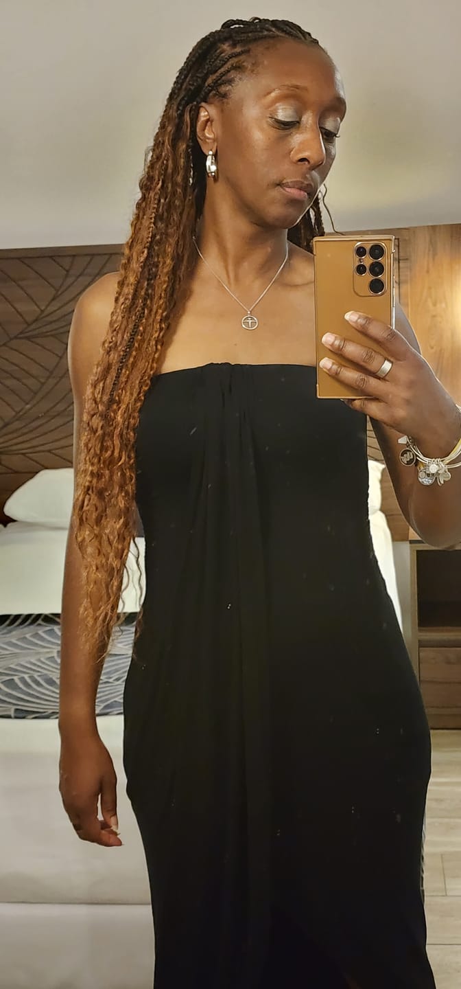 Customer photo review of T1B/30 Ombre Brown Crochet Boho Box Braids with Human Hair Curls