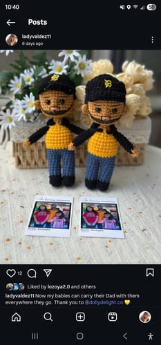 Customer photo review of Dolly® Personalized Crochet Doll with Photo Card