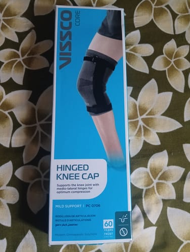 Customer photo review of Hinged Knee Cap | Supports the Knee joint with mediolateral hinges | Color - Grey (Single Piece)