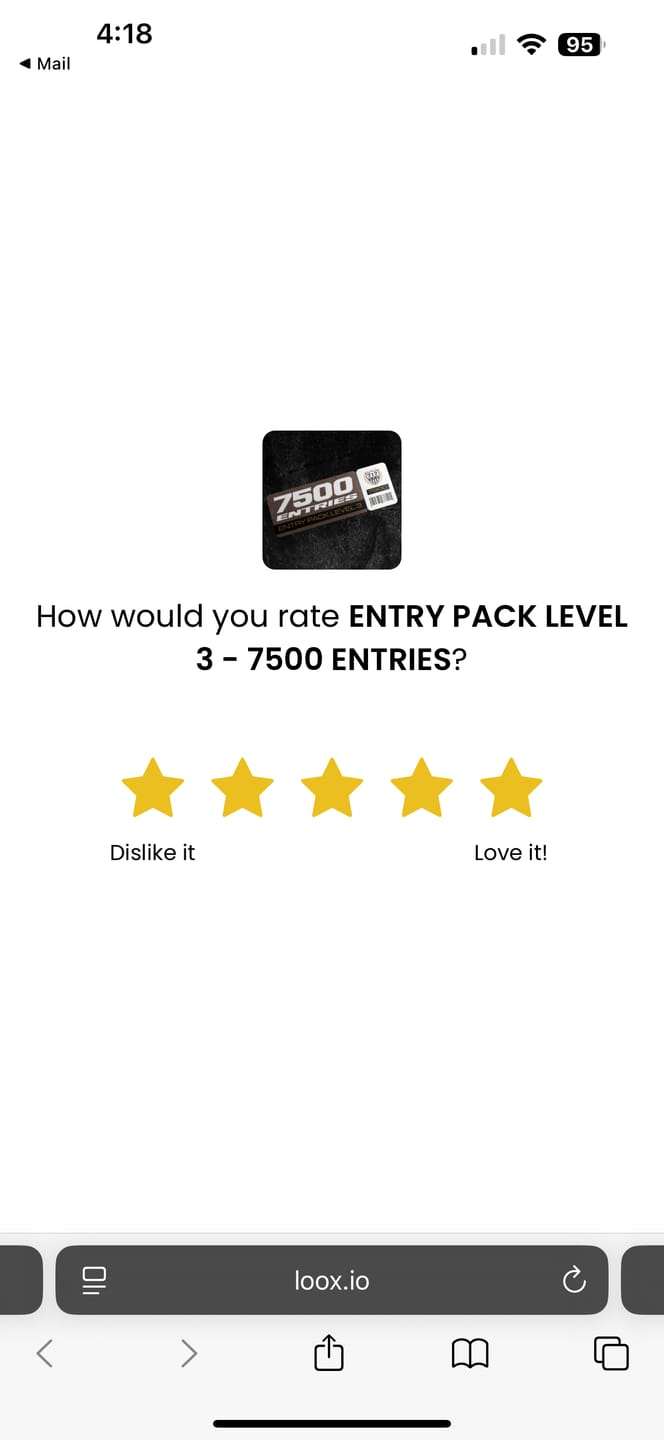 Customer photo review of ENTRY PACK LEVEL 3 - 7500 ENTRIES