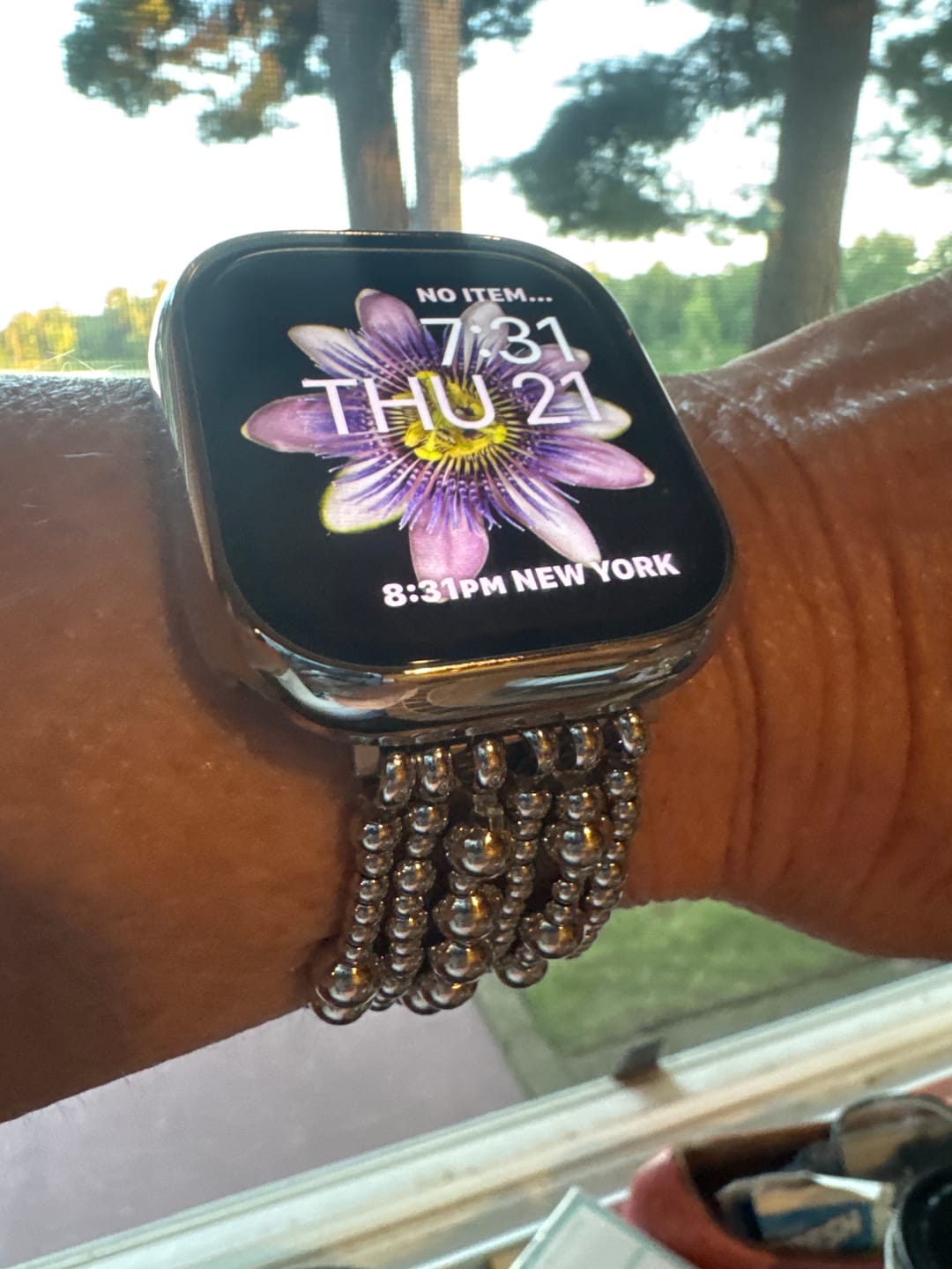 Customer photo review of Apatite Azure Braided Apple Watch Strap