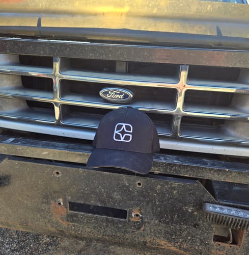 Customer photo review of Cosmic Tactical - Closed-back Trucker Cap - White logo
