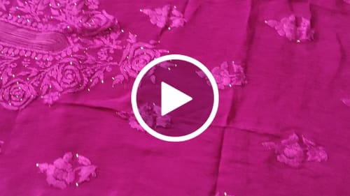 Customer video review of Hoor Deep Purple Pure Chiffon Kurta