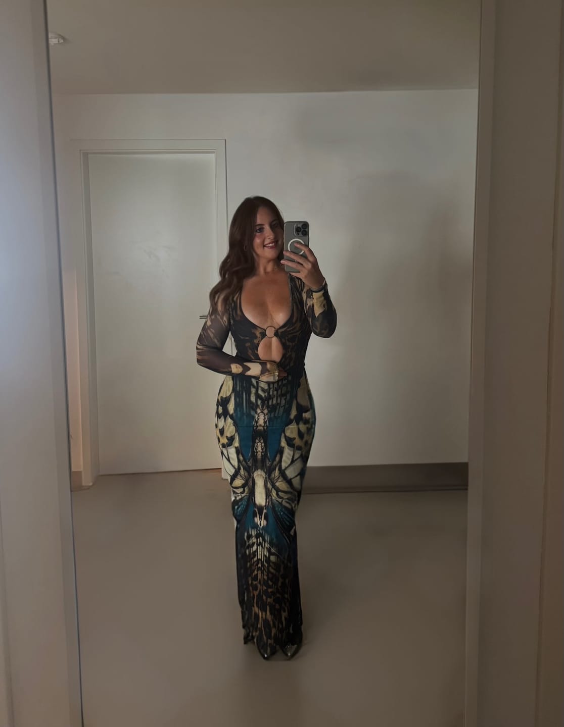 Customer photo review of Nakai Ring Cutout Maxi Dress