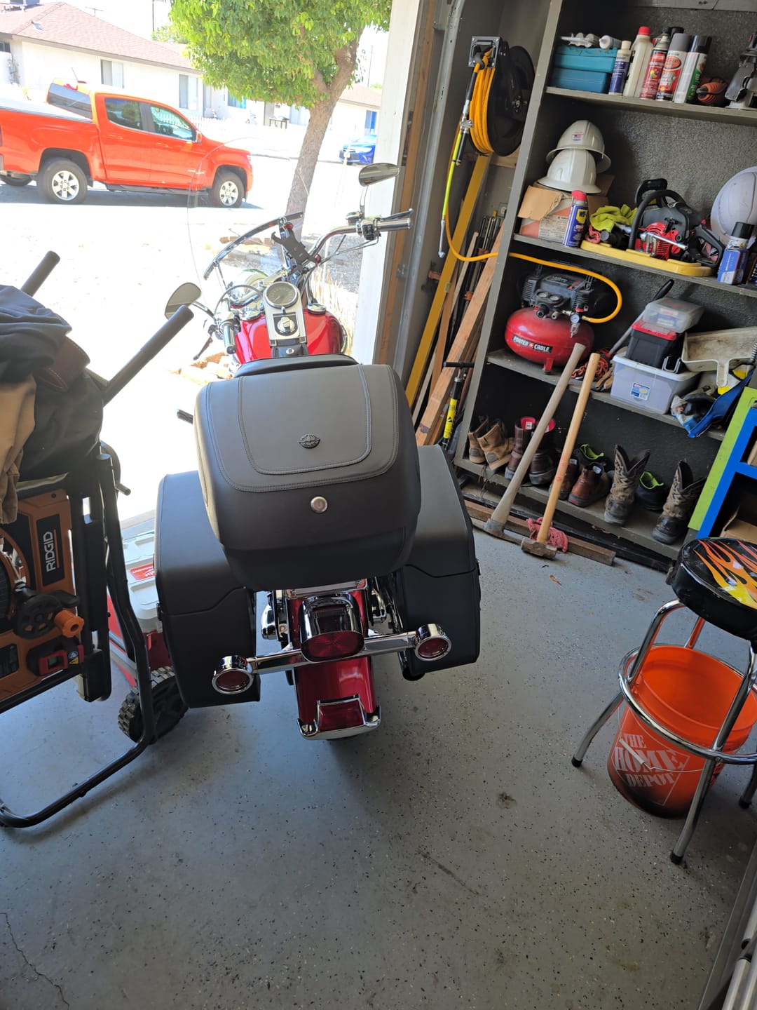 Customer photo review of Viking Saddlebags Quick Disconnect System For Harley Davidson Softail