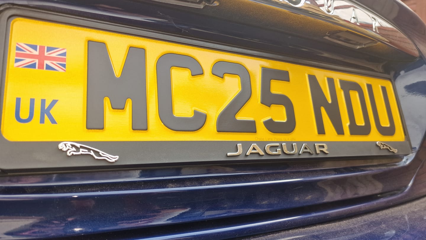 Customer photo review of Metal Pressed Number Plate - 520mm x 111mm UK Badge