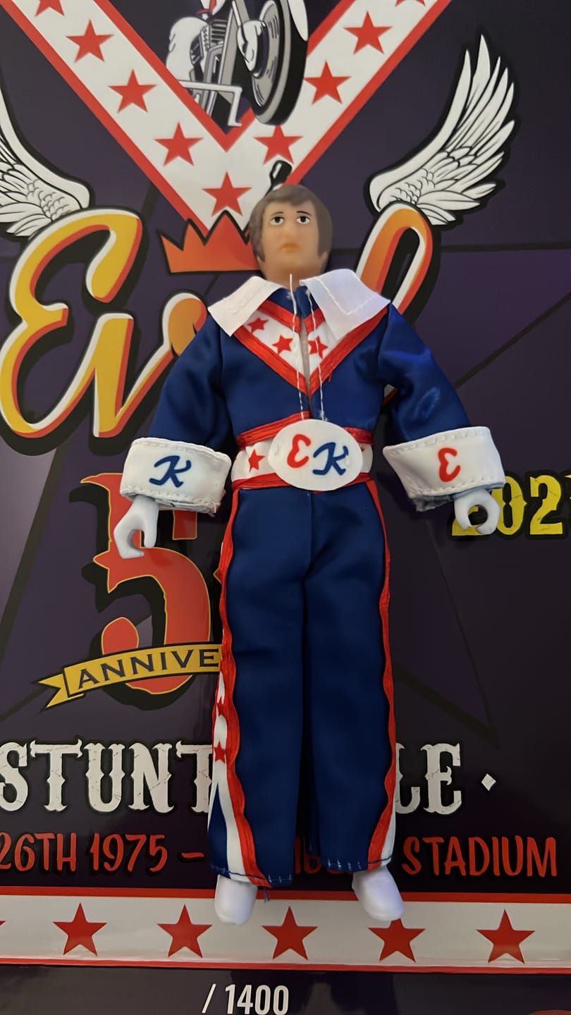 Customer photo review of Wembley 50th Anniversary Evel Knievel Stunt Cycle Set – Limited Gold Edition