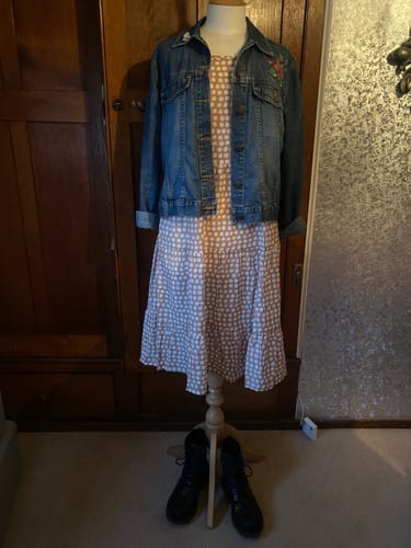 Customer photo review of Midikleid mit polka-dot-print und rundhalsausschnitt