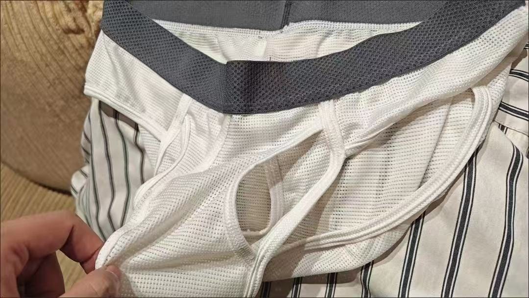 Customer photo review of 3 Pack Men's Ultra-Soft Breathable Mesh Ice Silk Briefs