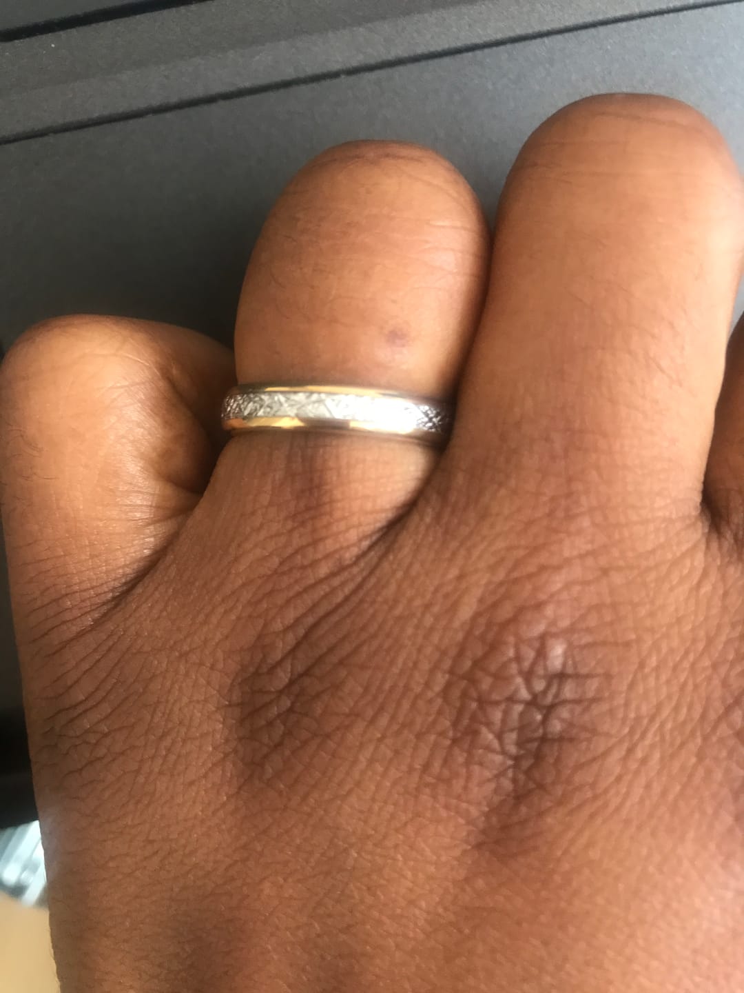 Customer photo review of The Golden Steel 4mm Wonder Ring