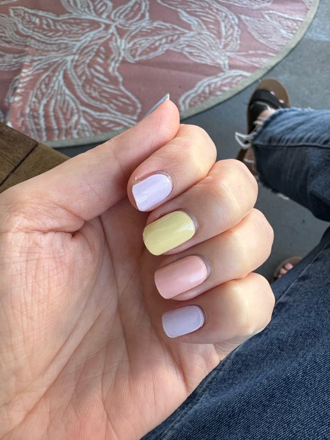 Customer photo review of Pastel Rainbow DIY Semicured Gel Nail Sticker Kit