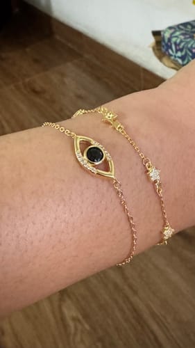 Customer photo review of Golden Raven Black Evil Eye Bracelet