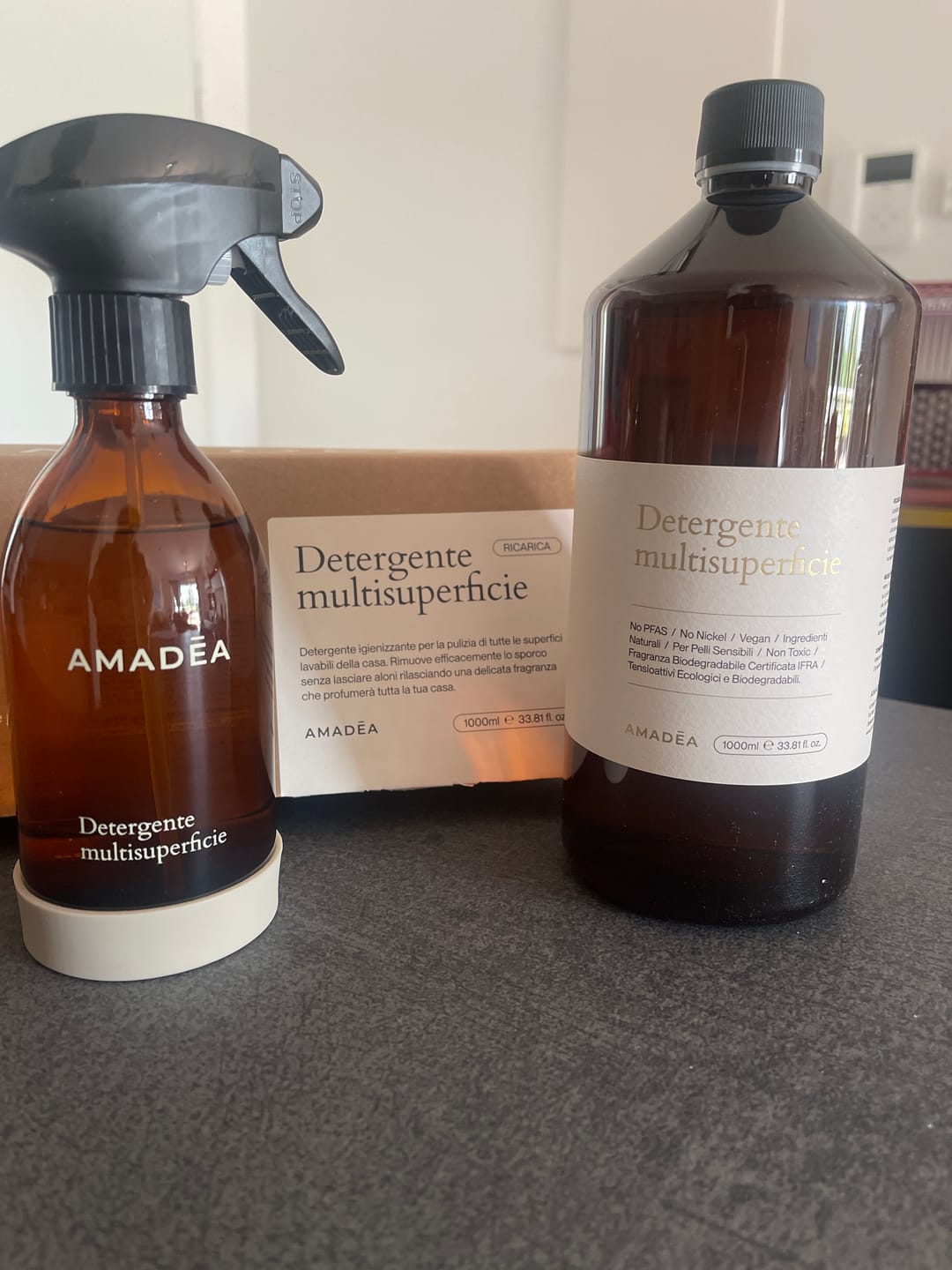 Customer photo review of Kit Detergente multisuperficie 300ml + 1 Litro