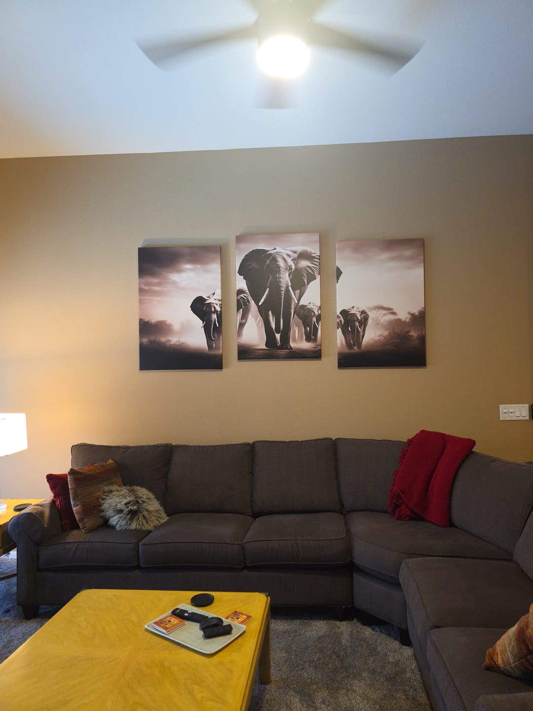 Customer photo review of Elephant Family Wall Art Canvas Print, Framed Elephant Wall Art Home Decor