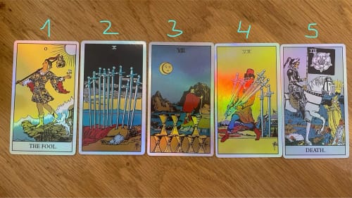 Customer photo review of Classic Tarot Card Board Game With Holographic Flash