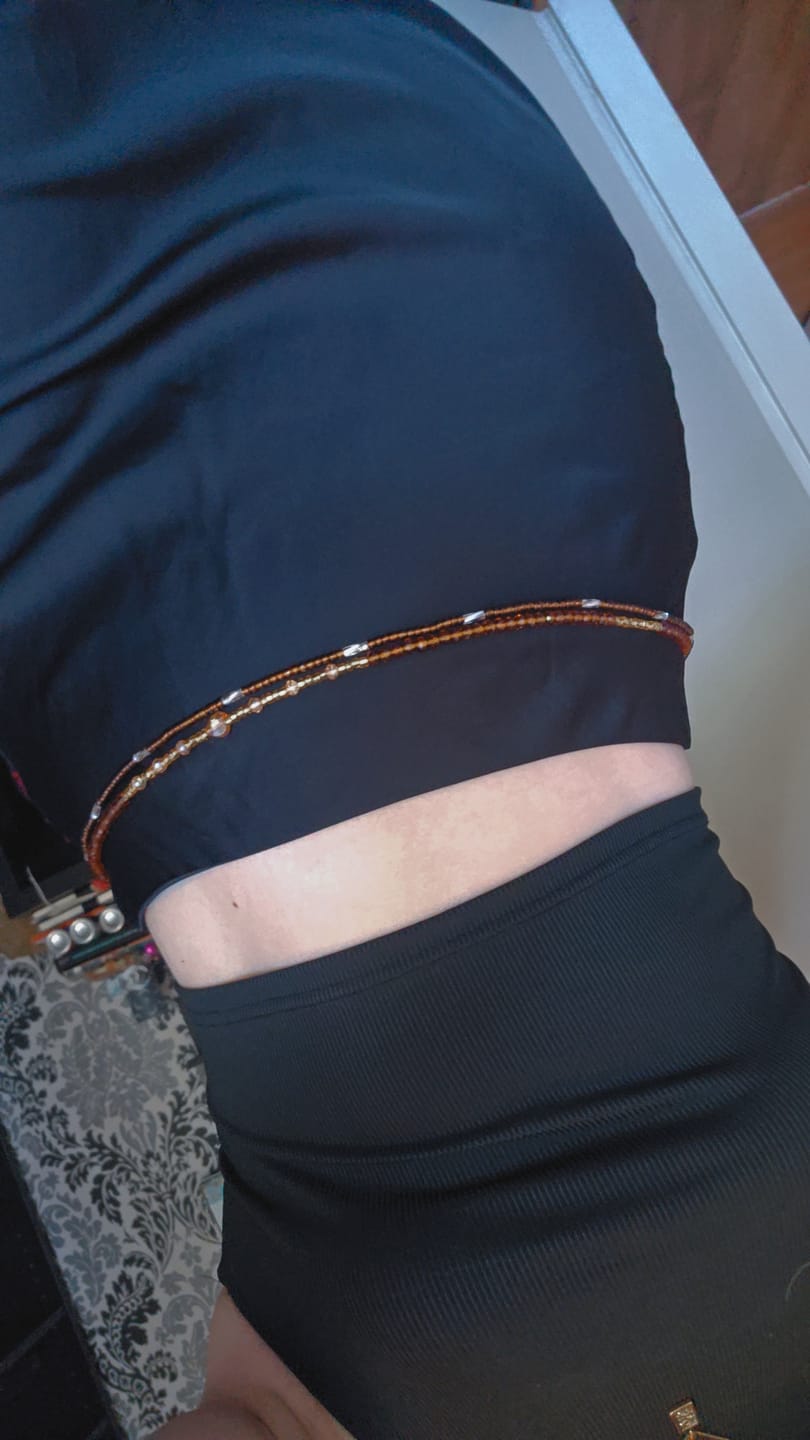 Customer photo review of *NEW IN* Brown Sugar Lux African Waist Bead