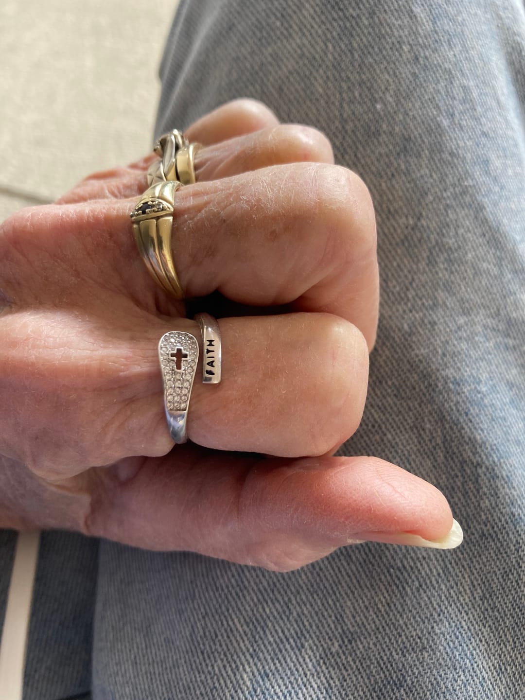 Customer photo review of "FAITH" Handmade Christian Family Ring in Zircon & 925 Sterling Silver (GIFTING OFFER)