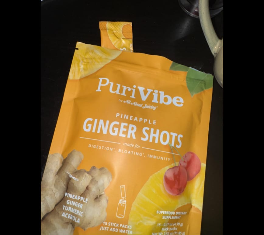 Customer photo review of Pineapple Ginger Wellness Juice Shots - Superfood Juice Powder- Supports Immunity & Digestion