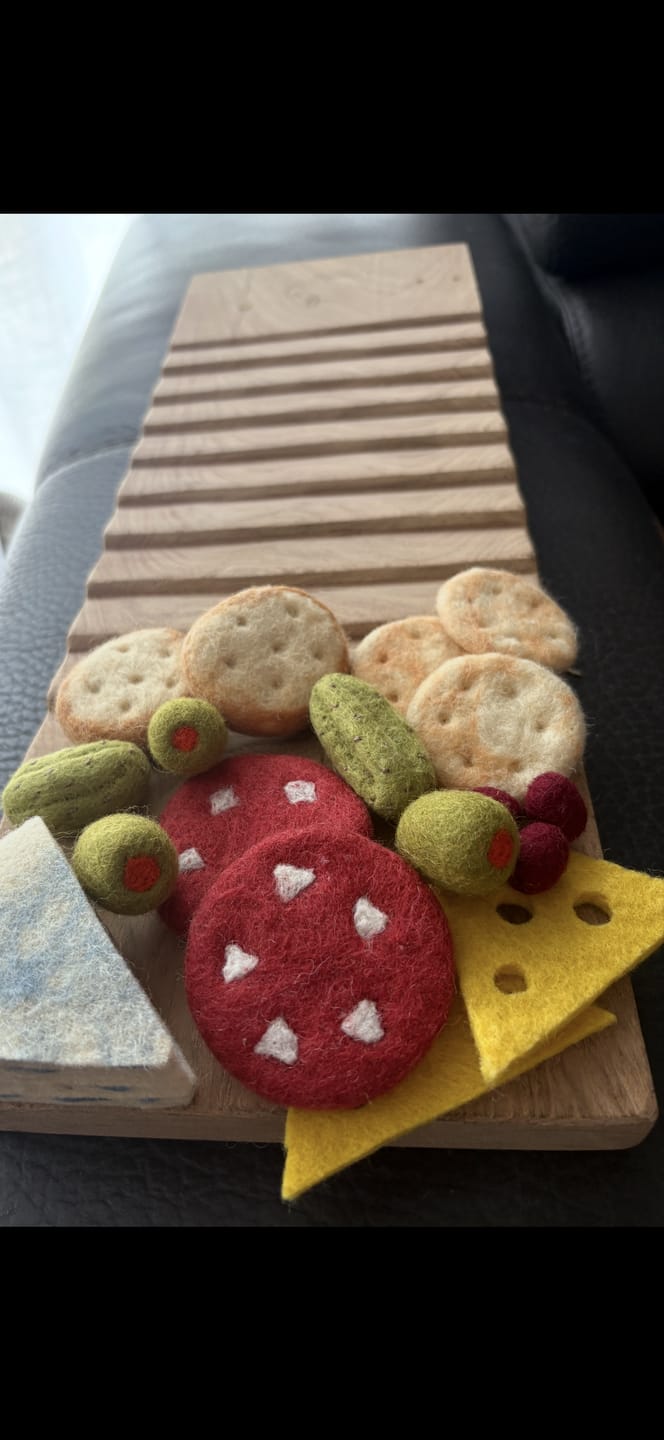Customer photo review of Felt Charcuterie Cheese Platter Play Food Set