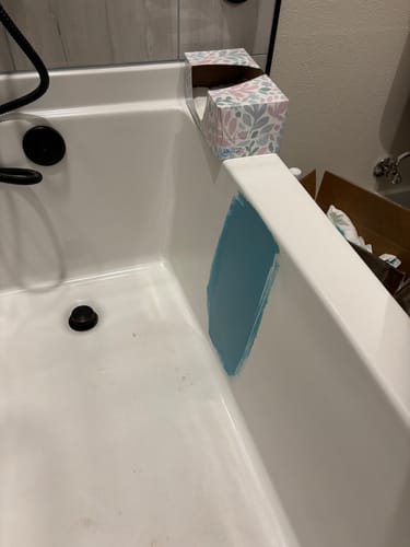 Customer photo review of Large Wall Damage - Tub and Shower Repair Kit