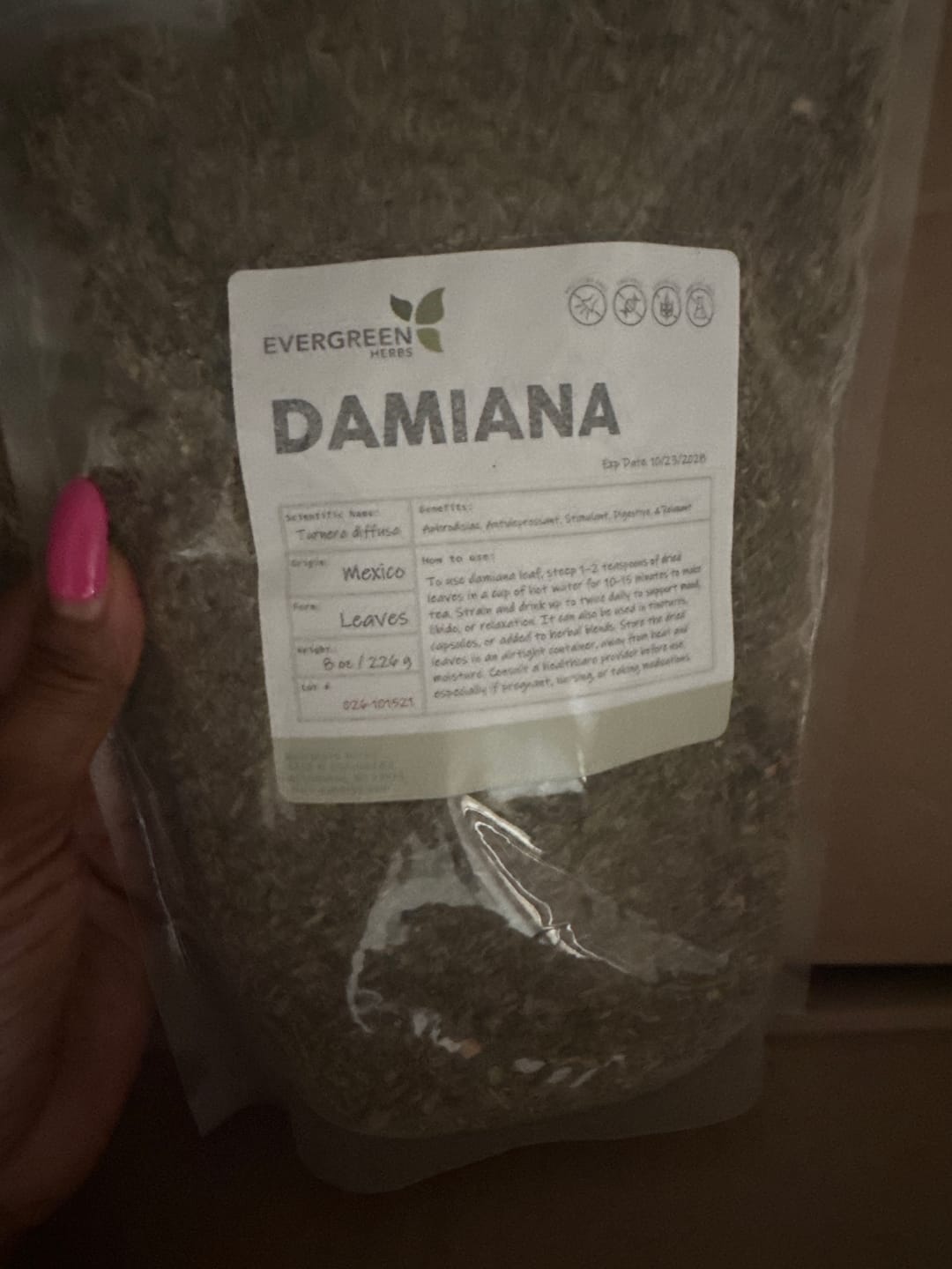 Customer photo review of Damiana Leaf