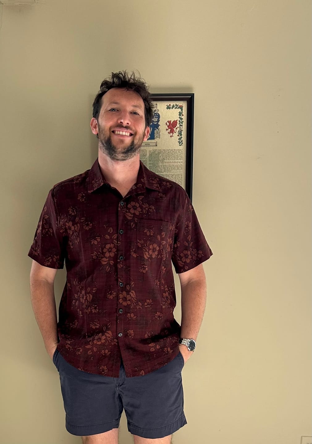 Customer photo review of Men's Boho Retro Floral Print Summer Shirt