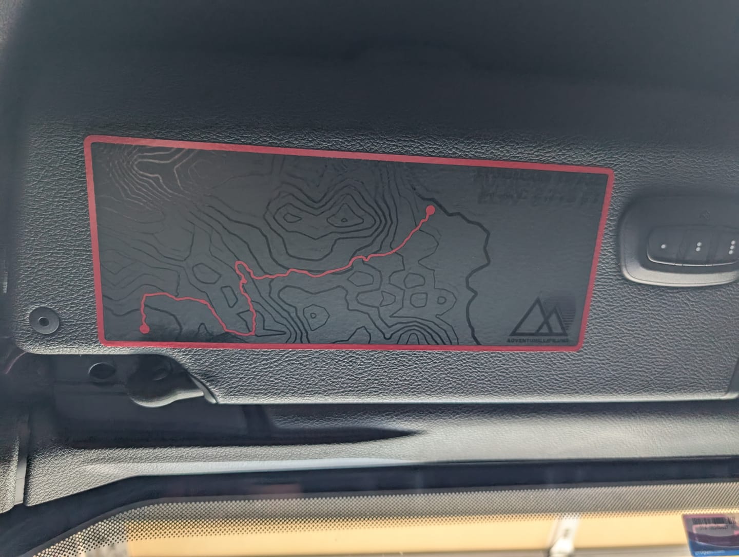 Customer photo review of Sun Visor Decal Set – Covers OEM Warning Labels | Driver + Passenger Pair