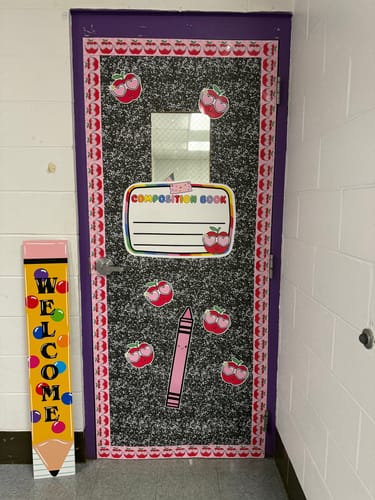 Customer photo review of Number 2 Pencil Bulletin Board Borders | School Days