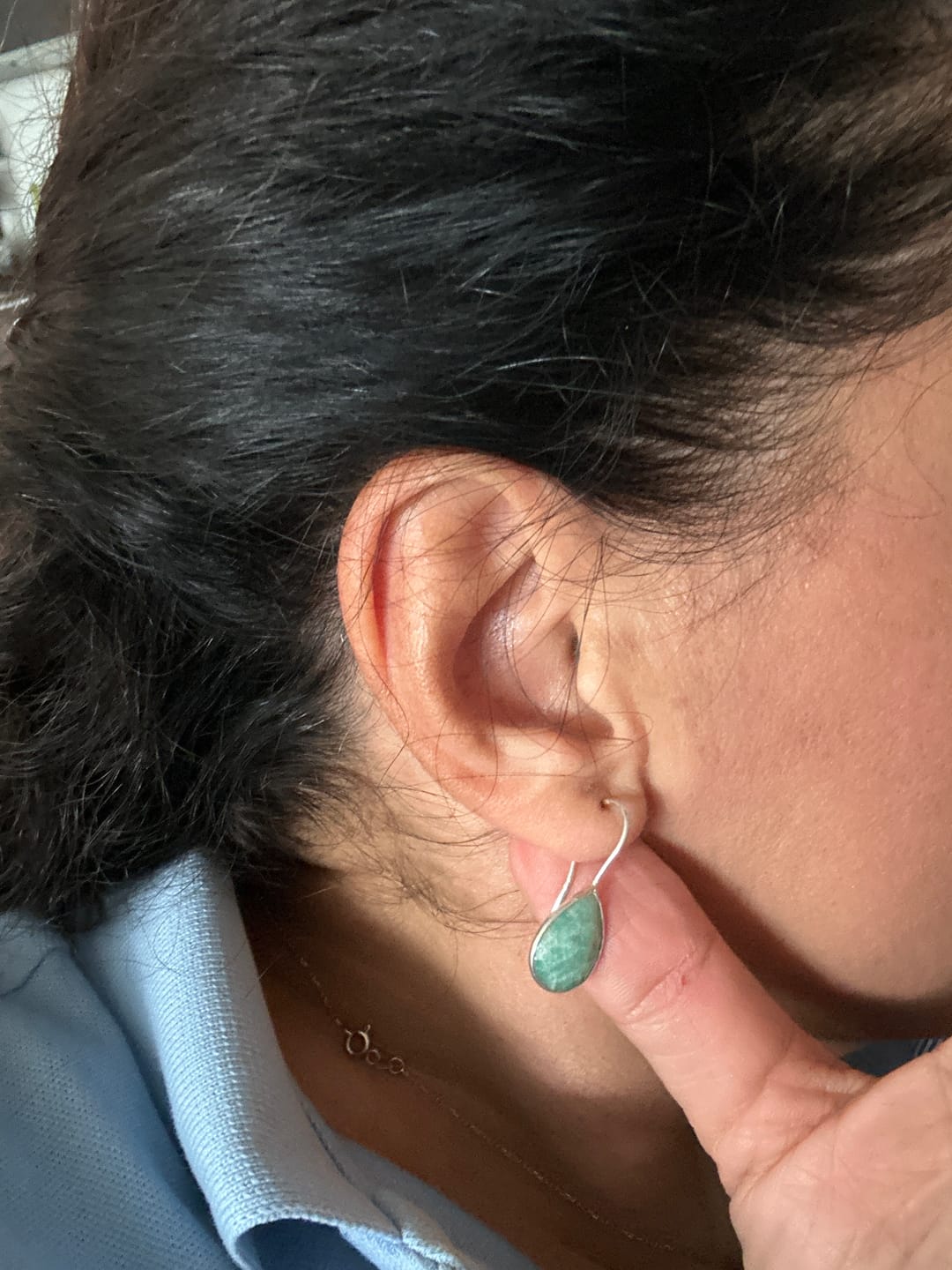 Customer photo review of Ohrringe Rosenquarz