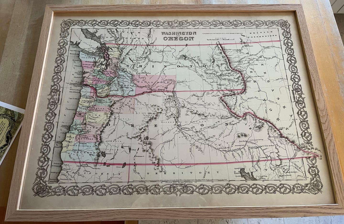 Customer photo review of Old map of Washington & Oregon by Colton, 1859: Olympia, Vancouver, Salem, Portland, Walla Walla