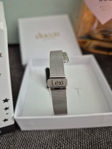 Customer photo review of Mesh charm name silver