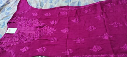 Customer photo review of Hoor Deep Purple Pure Chiffon Kurta
