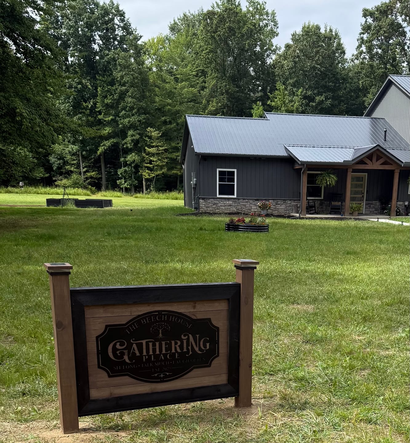 Customer photo review of Gathering Metal Sign