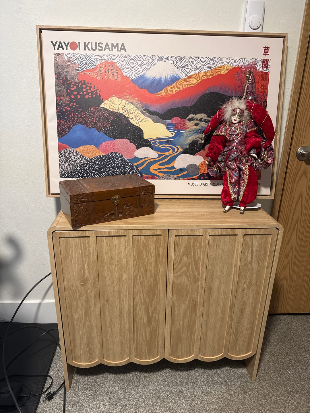 Customer photo review of Framed Yayoi Kusama 1986 Wall Art Print – Japanese Wall Art Print, Wabi Sabi Yayoi Kusama Print - Vibrant Abstract Landscape Canvas Print