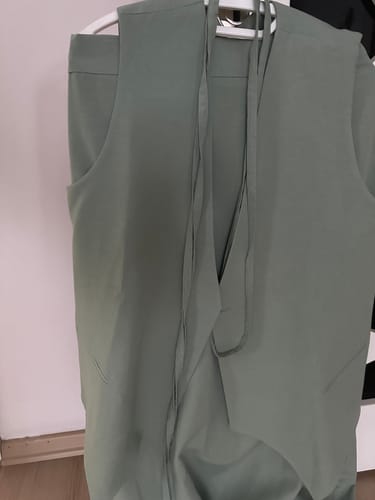 Customer photo review of Bağlamalı Keten Mint Yelek Etek Takım