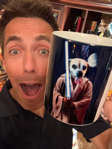 Customer photo review of Obi Wan Kanobi (Star Wars Inspired): Custom Pet Coffee Mug