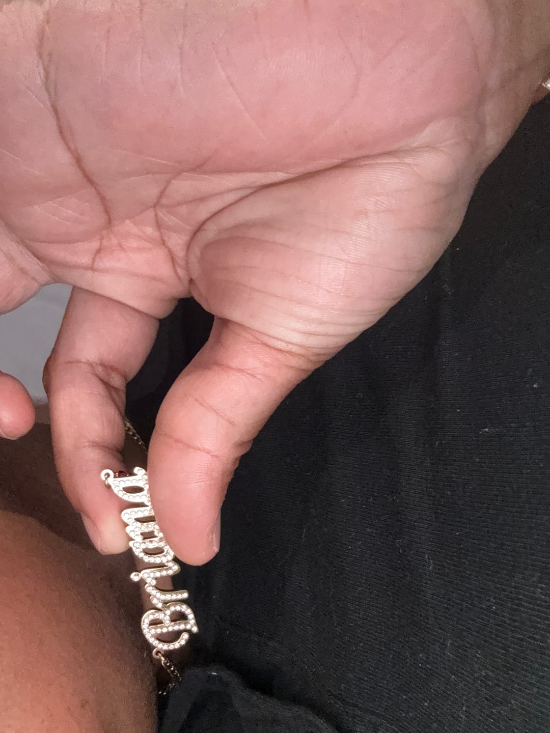 Customer photo review of Iced Name Necklace w/ Cuban Chain