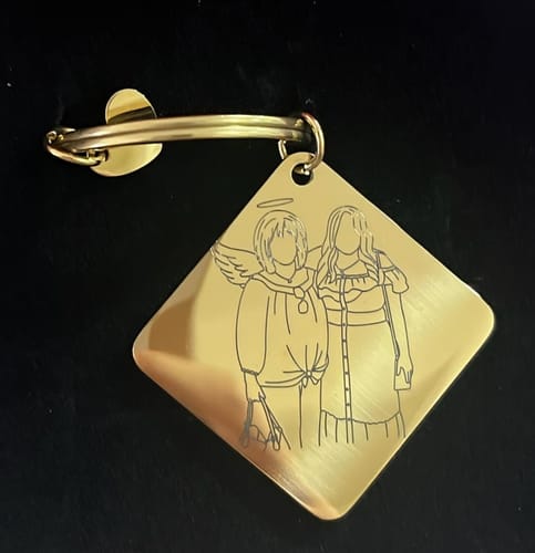 Customer photo review of Memorial Custom Engraved Photo Keychain
