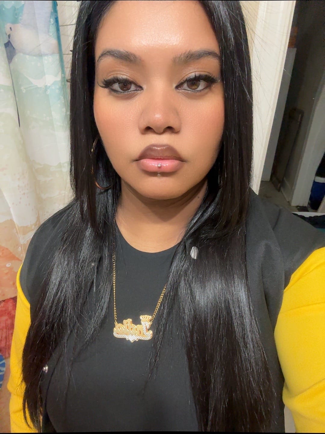Customer photo review of Double Plated Royal Name Necklace w/ Cuban Chain