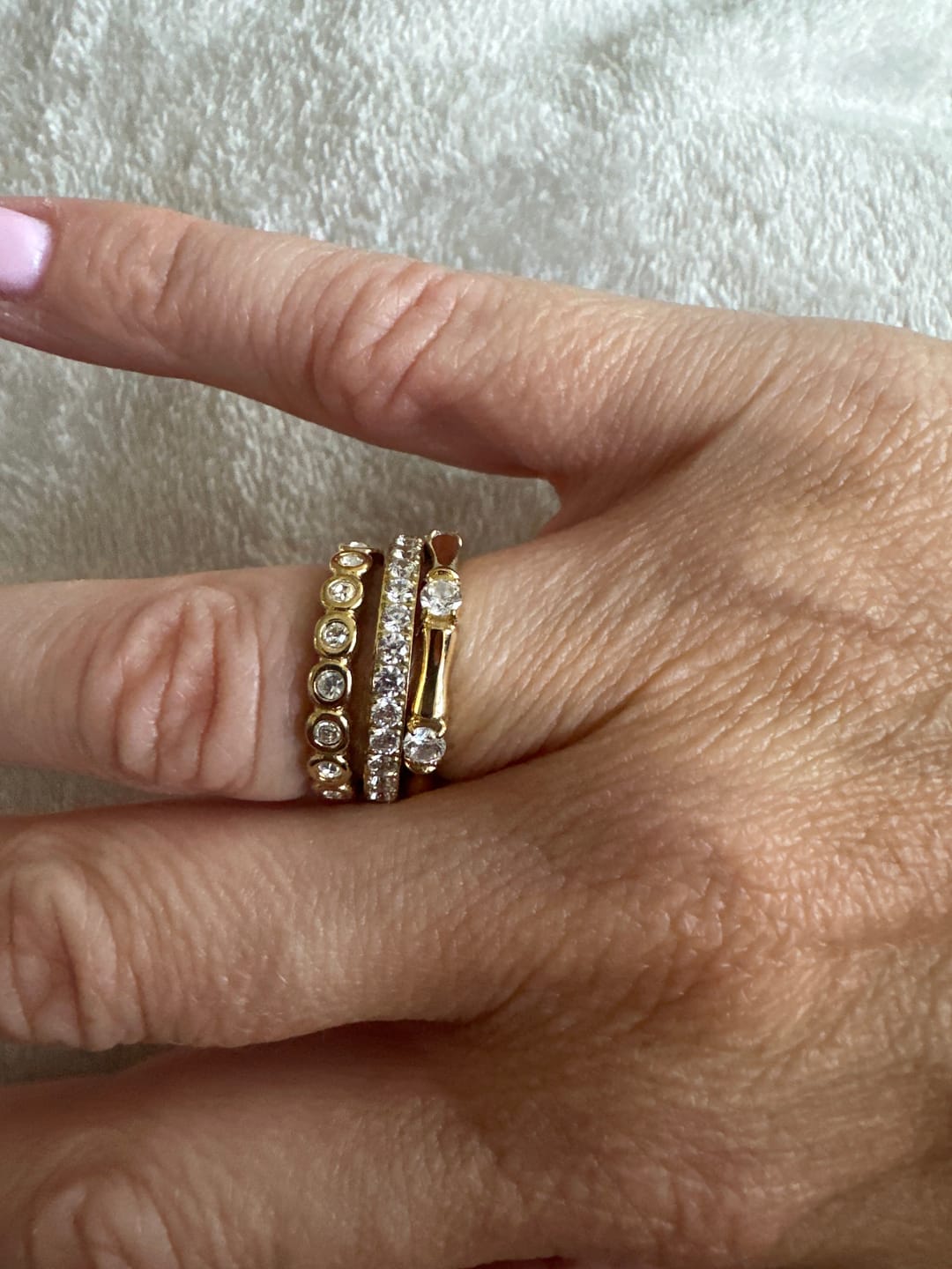 Customer photo review of Bamboo Ring With Stones