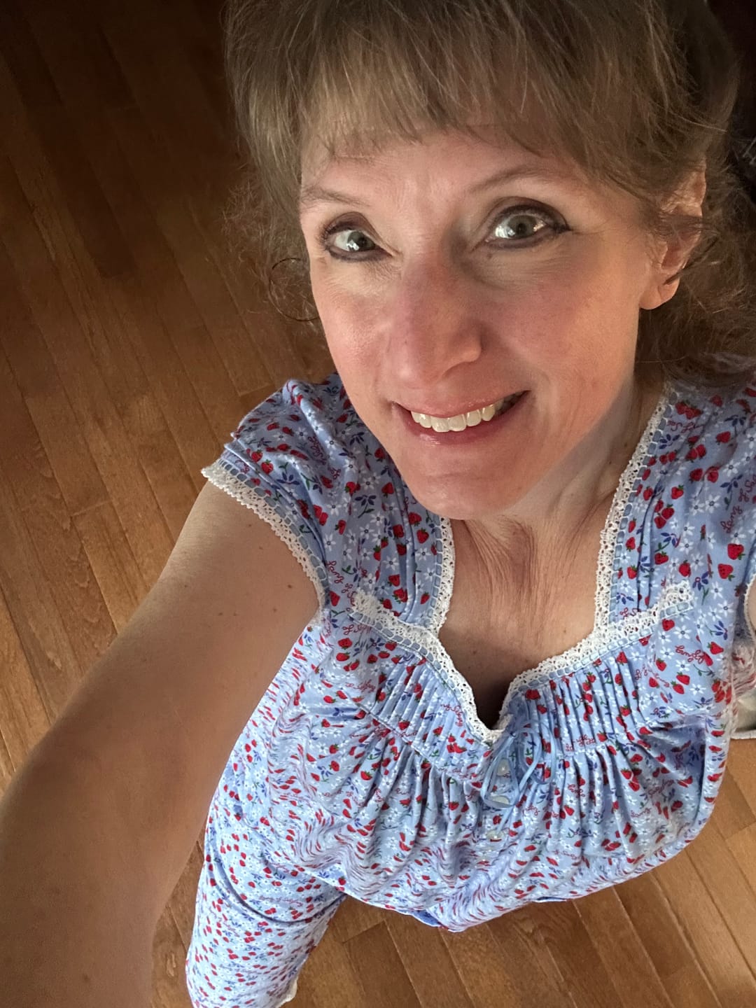 Customer photo review of Blue Skies & Berries Cotton Knit Capri Pajama