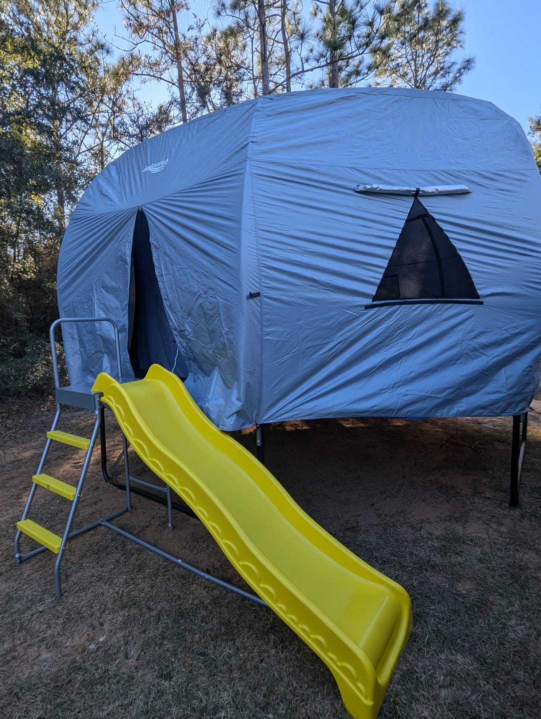 Customer photo review of Trampoline Tent for 14 FT Curved Pole Round Trampoline