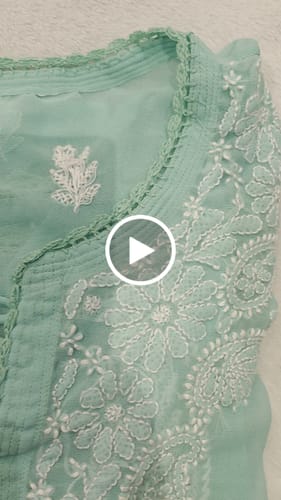 Customer video review of Meera Mint Green & White Georgette kurta