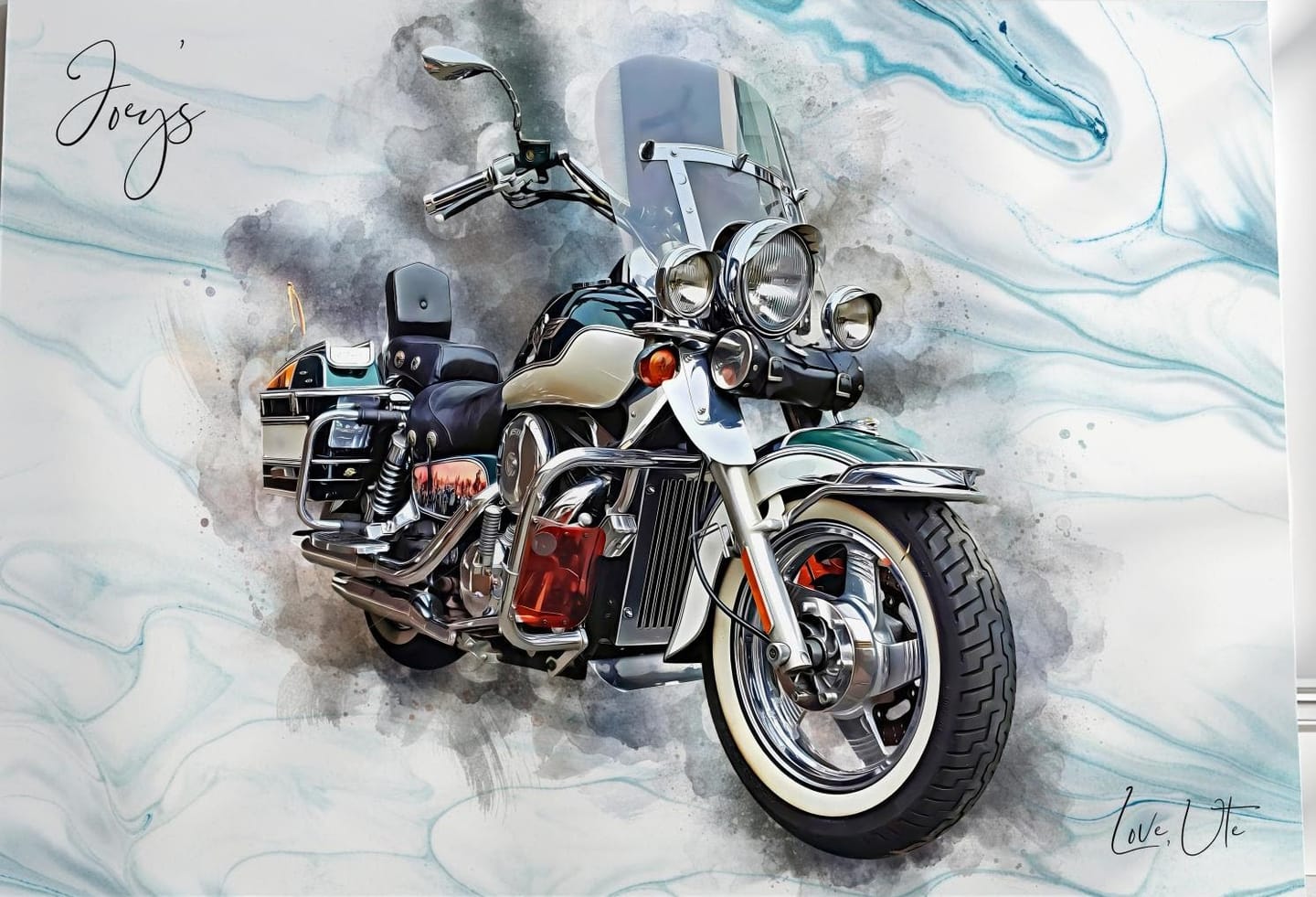 Customer photo review of Dein Motorroad als Aquarell Poster | Geschenk für Motorradfahrer