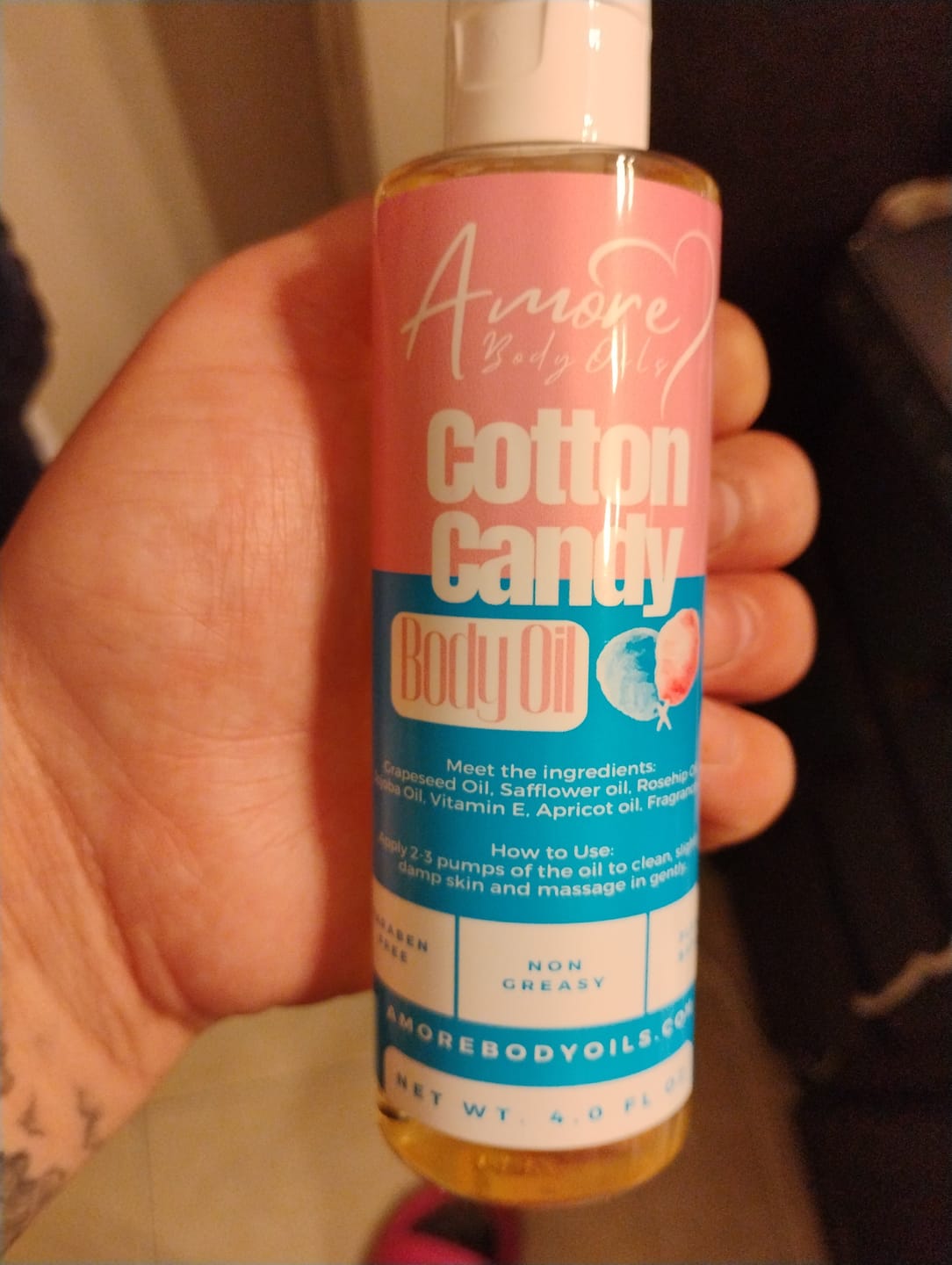Customer photo review of Cotton Candy - Body Oil